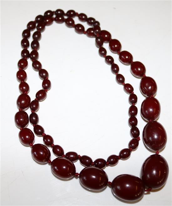 Cherry amberoid necklace